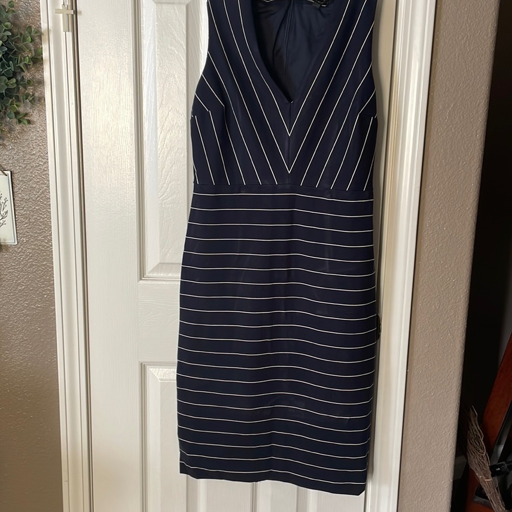 Navy Blue- Banana Republic,Heavy, Pencil sleeves dress.
